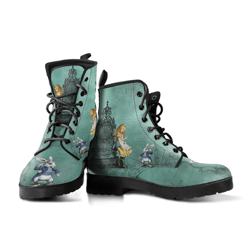 Alice and the White Rabbit #1 Women's Vegan Leather Combat Boots