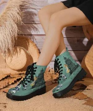 Alice and the White Rabbit #1 Women's Vegan Leather Combat Boots