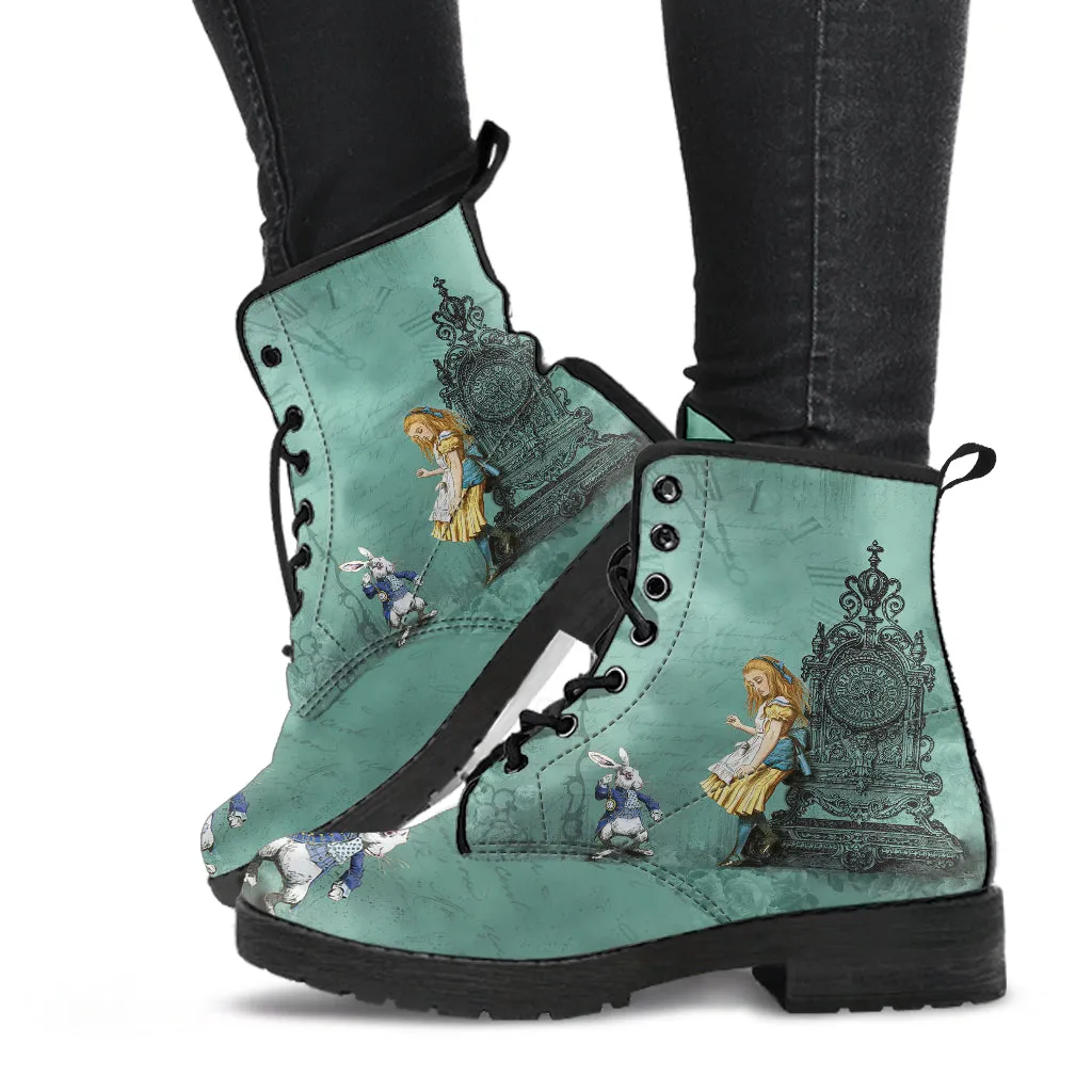Alice and the White Rabbit #1 Women's Vegan Leather Combat Boots