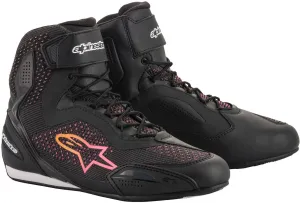 Alpinestars Women's Stella Faster 3 Rideknit Motorcycle Boots, Black/Pink/Yellow