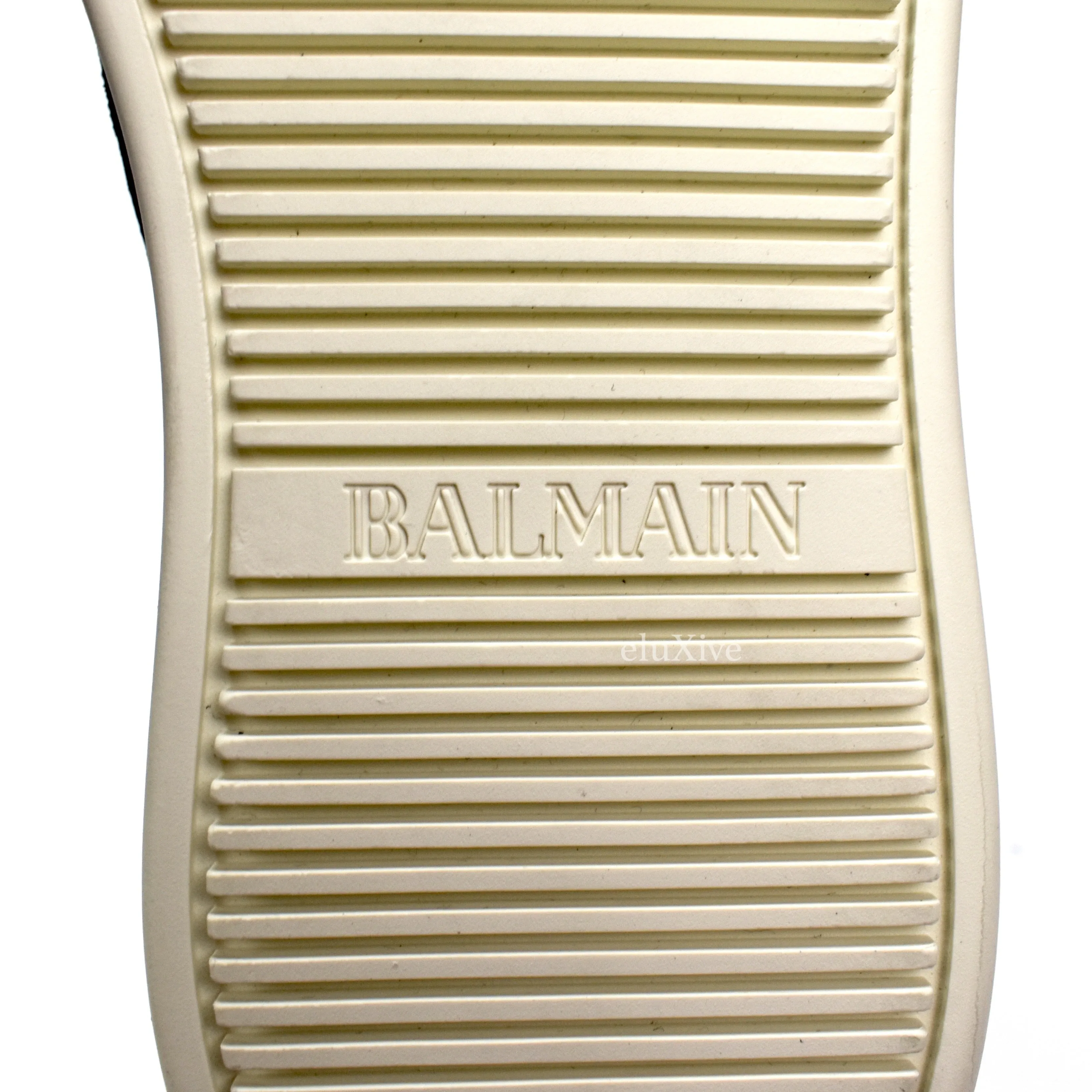 Balmain - FW13 Black Basket Woven Suede Sneakers