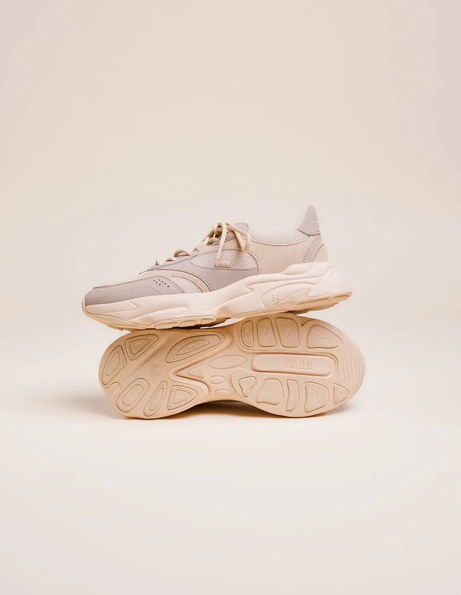 Baskets basses Nathanaelle - Suède vegan et mesh beige