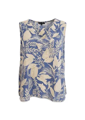 BCLUNA v-neck top - Floral Blue