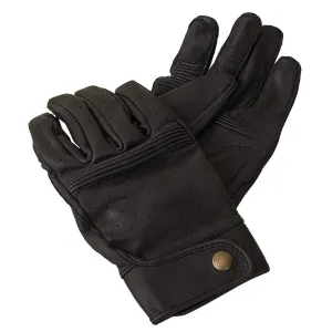 BELSTAFF MONTGOMERY LEATHER MOTORCYCLE GLOVES - BLACK