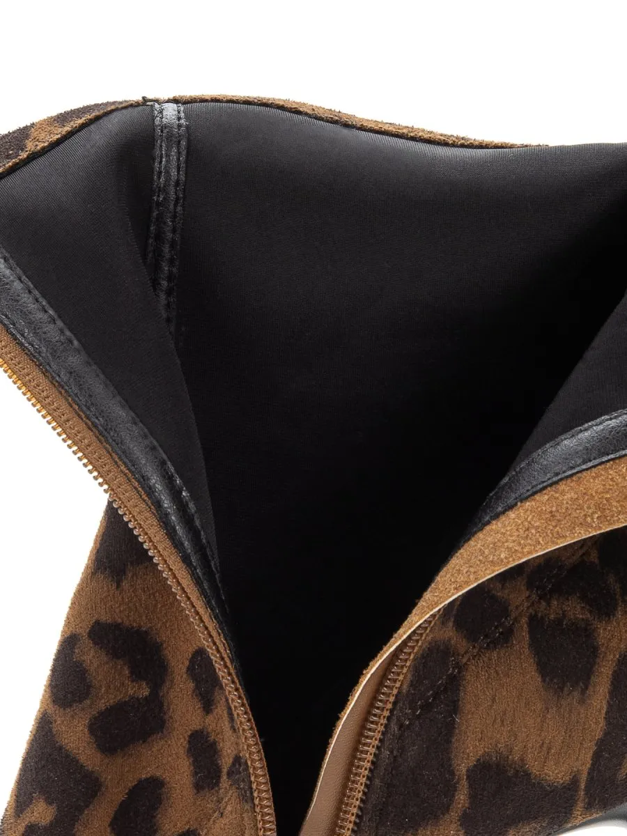 Betsy Animal Print High Heel Sock Boots
