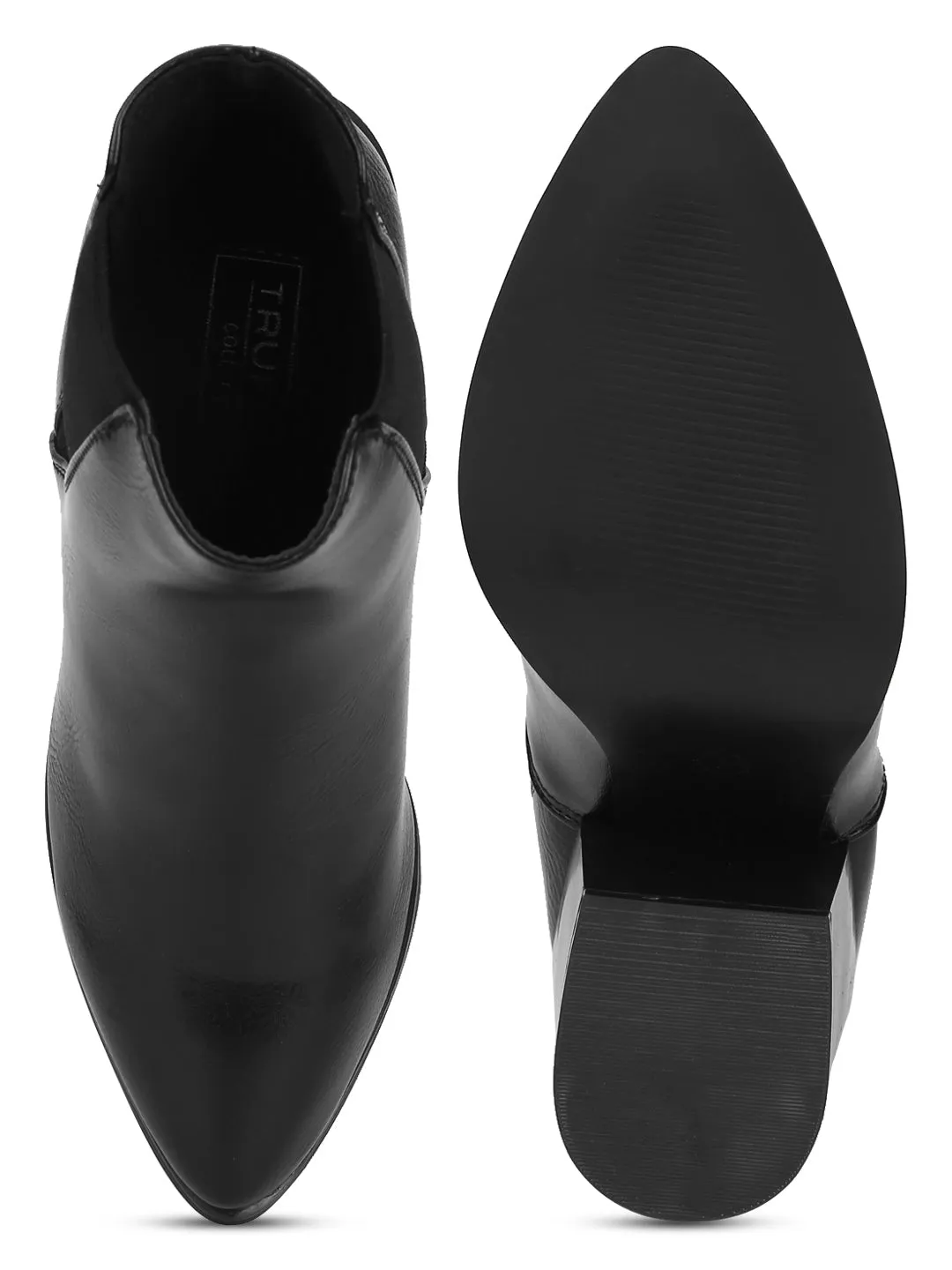 Black PU Slip On Ankle Boots (BETTY5)