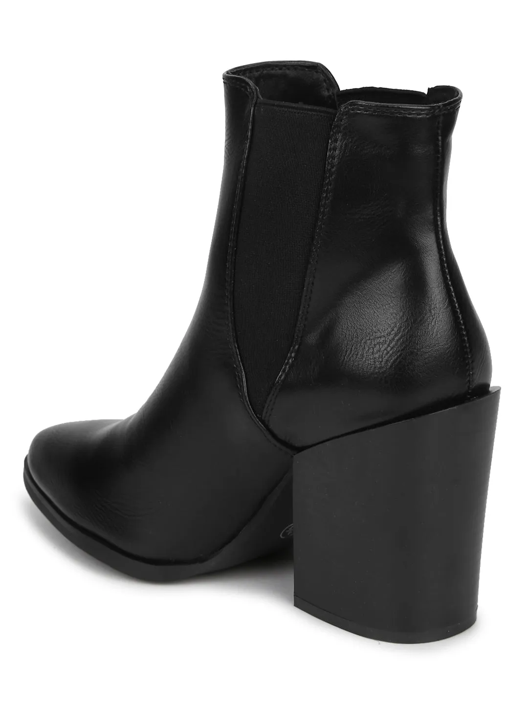 Black PU Slip On Ankle Boots (BETTY5)