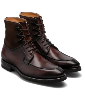 Brown Leather Amines Chunky Derby Boots - Hiking and Trekking Boots
