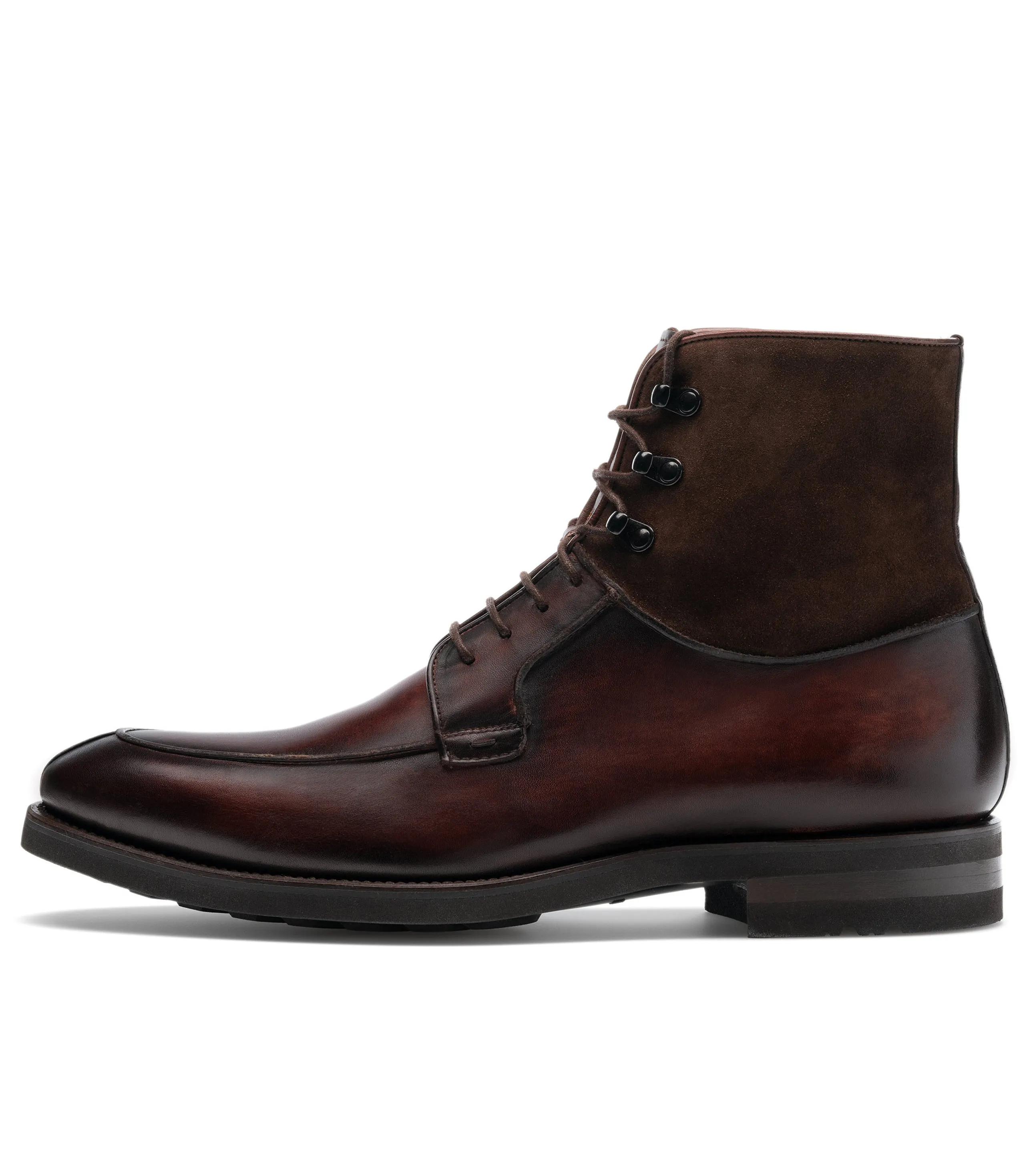 Brown Leather Amines Chunky Derby Boots - Hiking and Trekking Boots