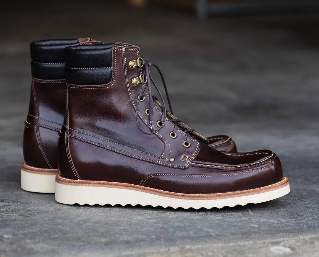 Brown Leather Natalia Chunky Derby Boots - AW24 - Hiking and Trekking Boots