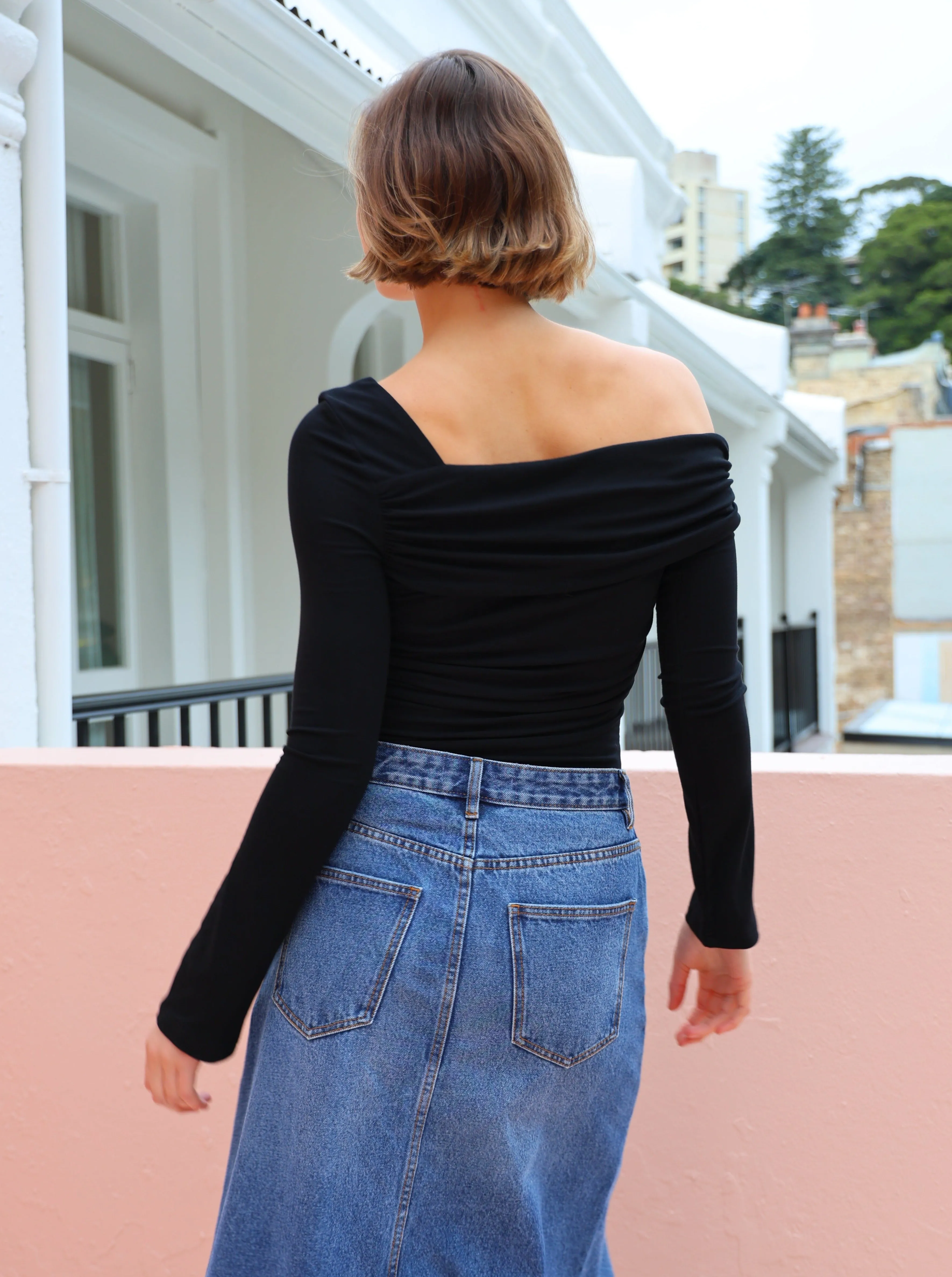 By Nicola Cece Off Shoulder Top in Black
