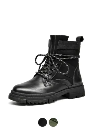 Checoto Women's Leather Motorcycle Ankle Boots
