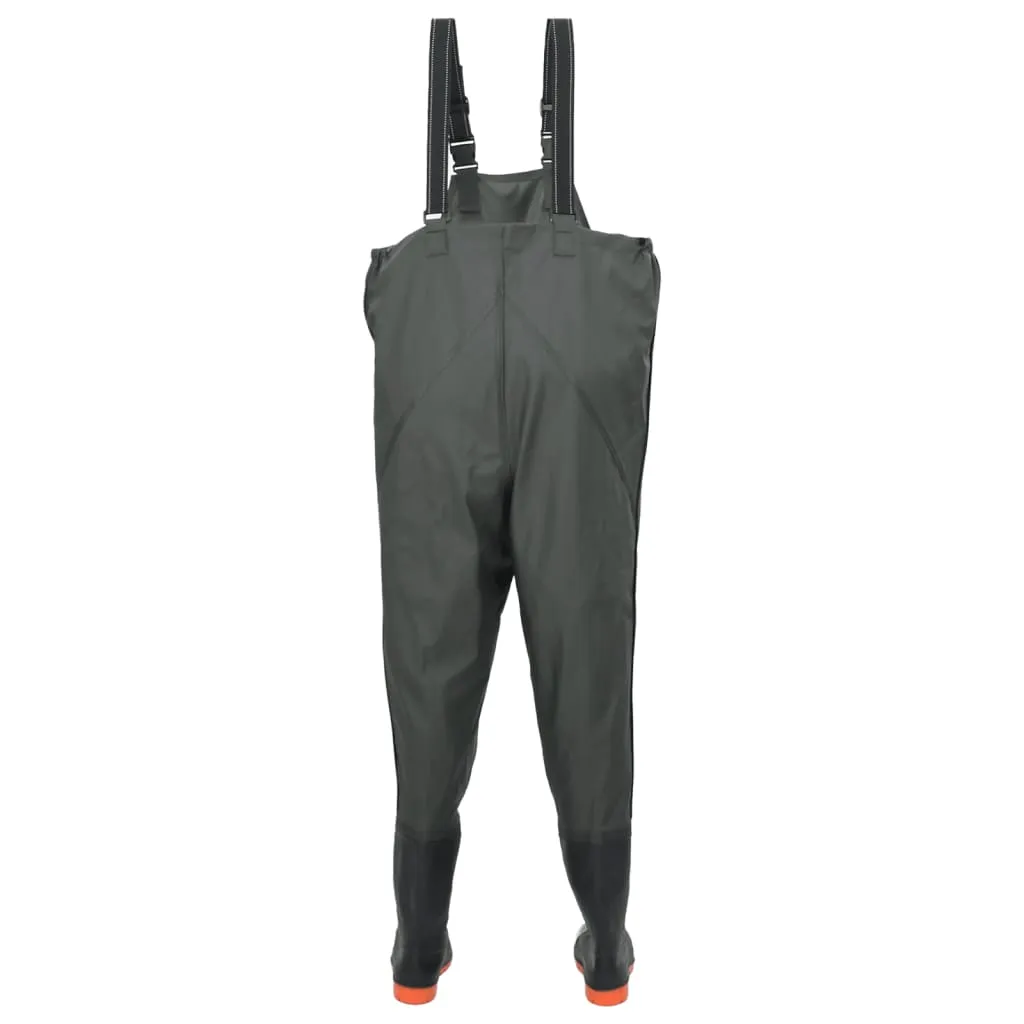 Chest Waders with Boots Dark Green Size 46
