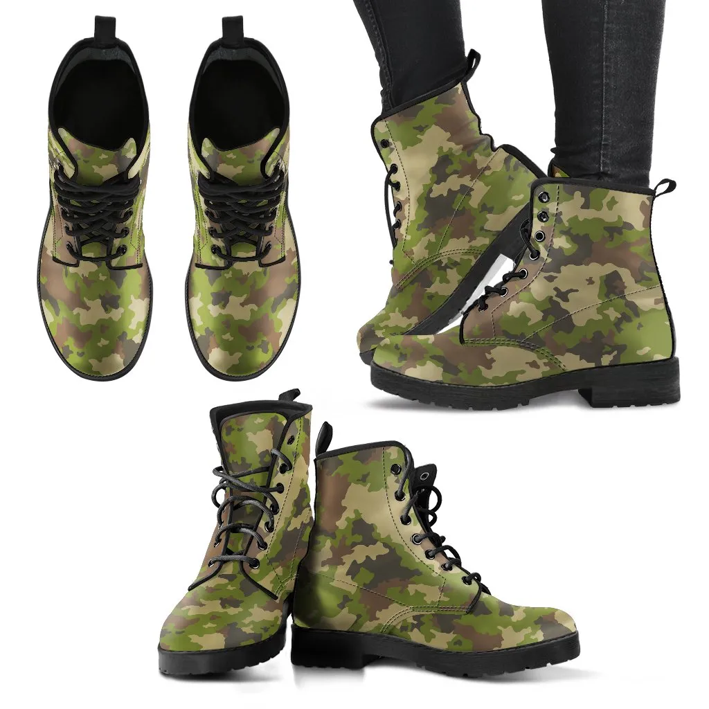 Combat Boots - Camouflage Boots | Boho Shoes, Handmade Lace Up Boots, 90s Boots, 2000s Boots, Camouflage Boots, Hipster Boots