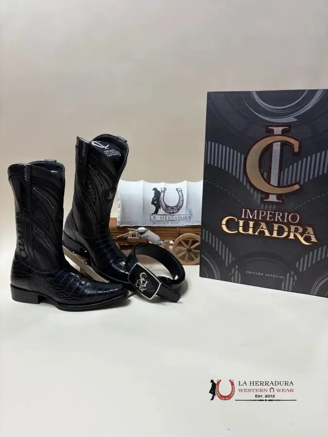 CUADRA IMPERIO BOOTS ALIGATOR LIMITED EDITION BLACK NARROW