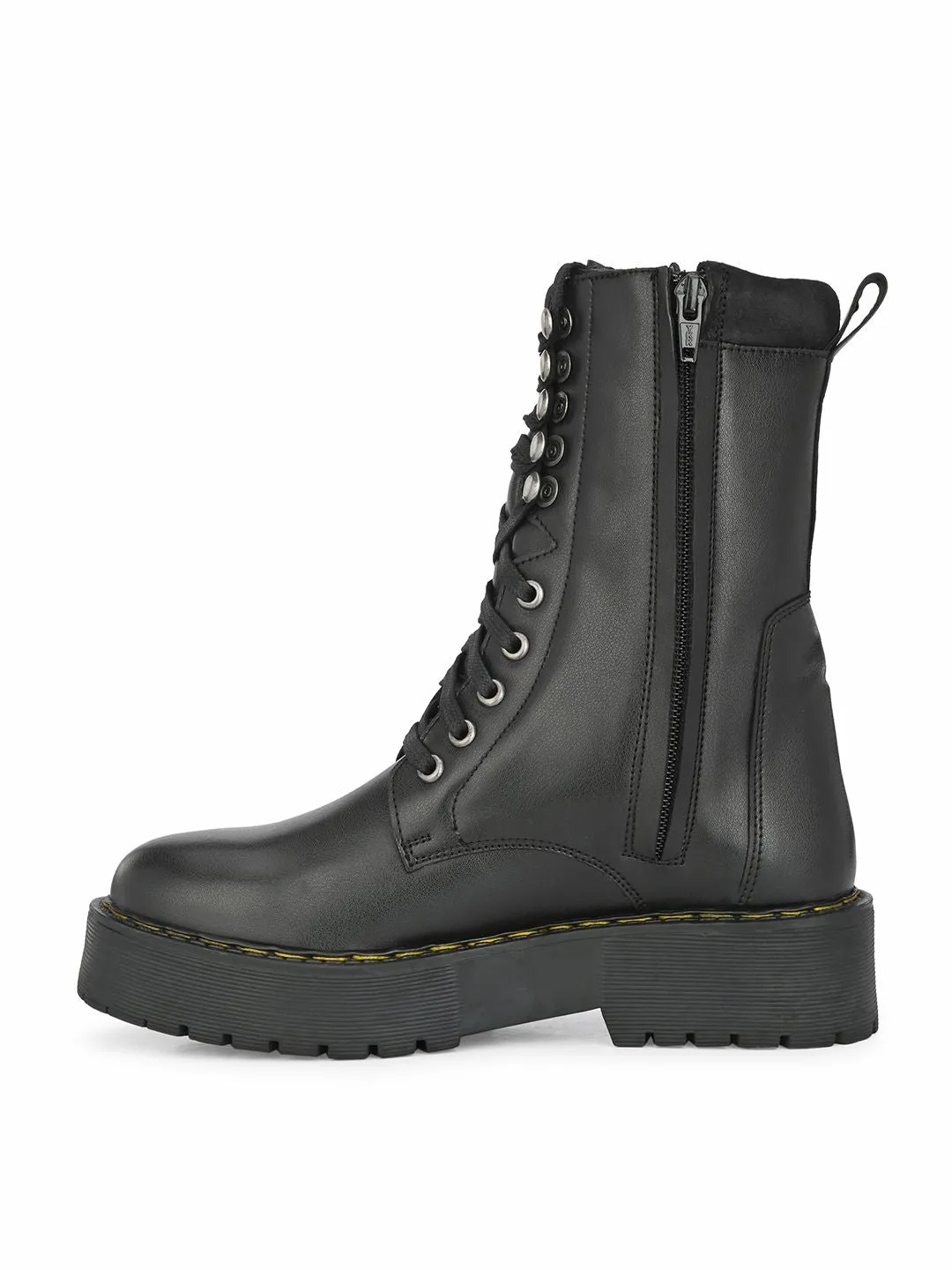 Delize Women Black Flat Boots