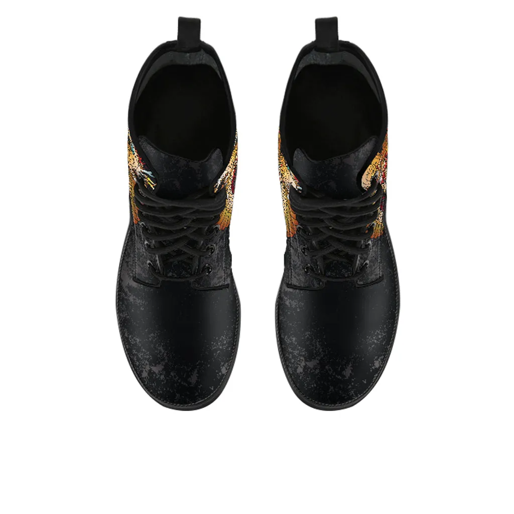 Dragon Handcrafted Women's Vegan Leather Combat Boots