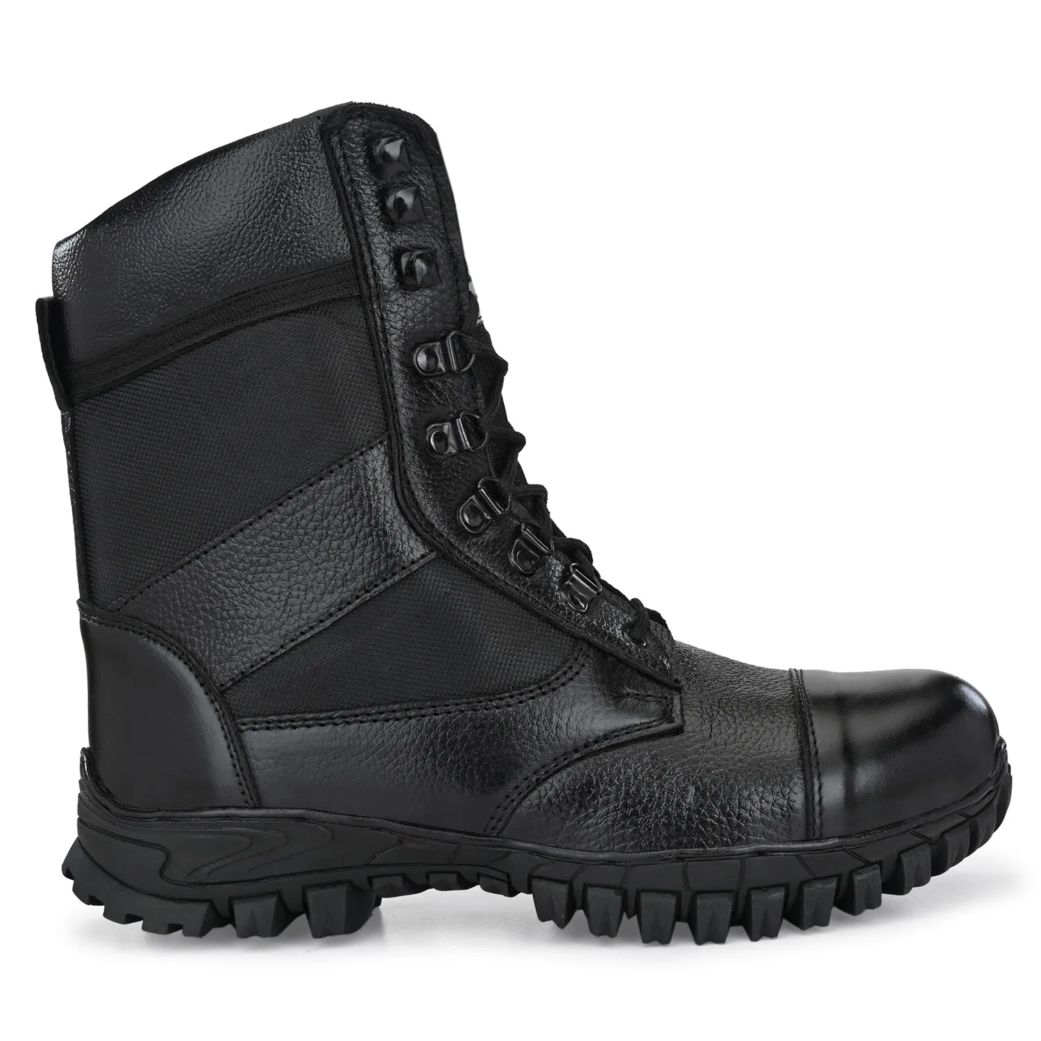 Eego Italy Genuine Leather Army Combat All Weather Hikking & Bikking Boots ARM-1-BLACK (Sale@649)
