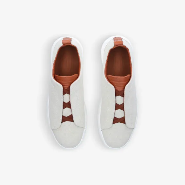 Ermenegildo Zegna Triple Stitch Low Top Sneakers, White