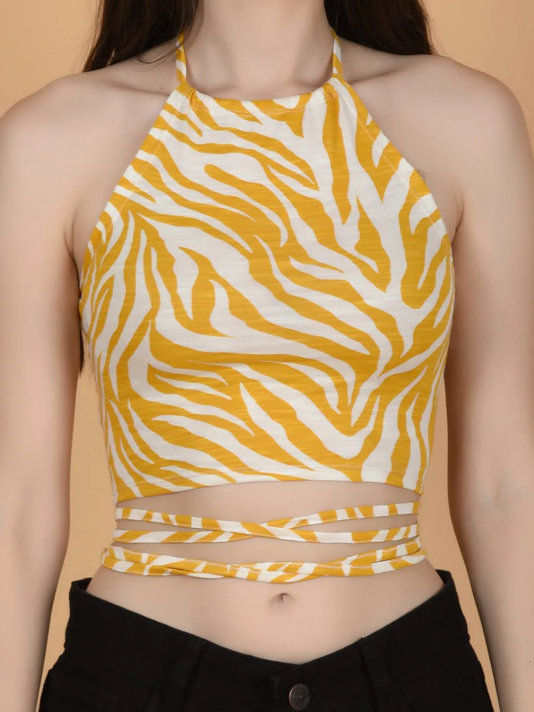 Flawless Trendy Animal Print Crop Top For Women | SANDY