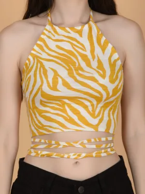 Flawless Trendy Animal Print Crop Top For Women | SANDY