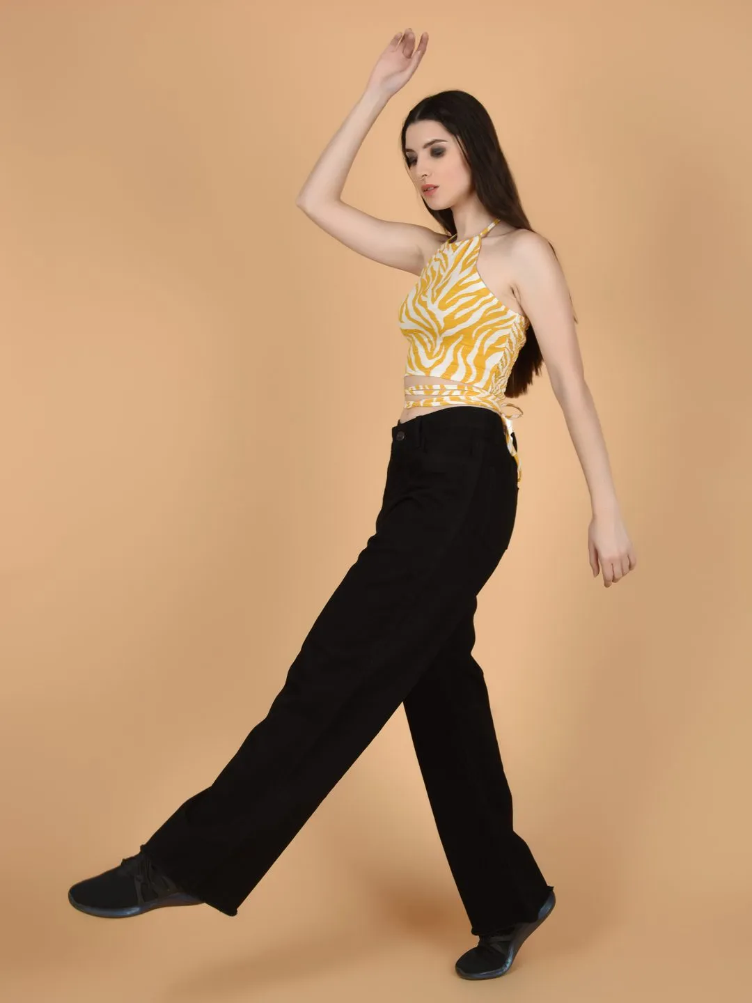 Flawless Trendy Animal Print Crop Top For Women | SANDY