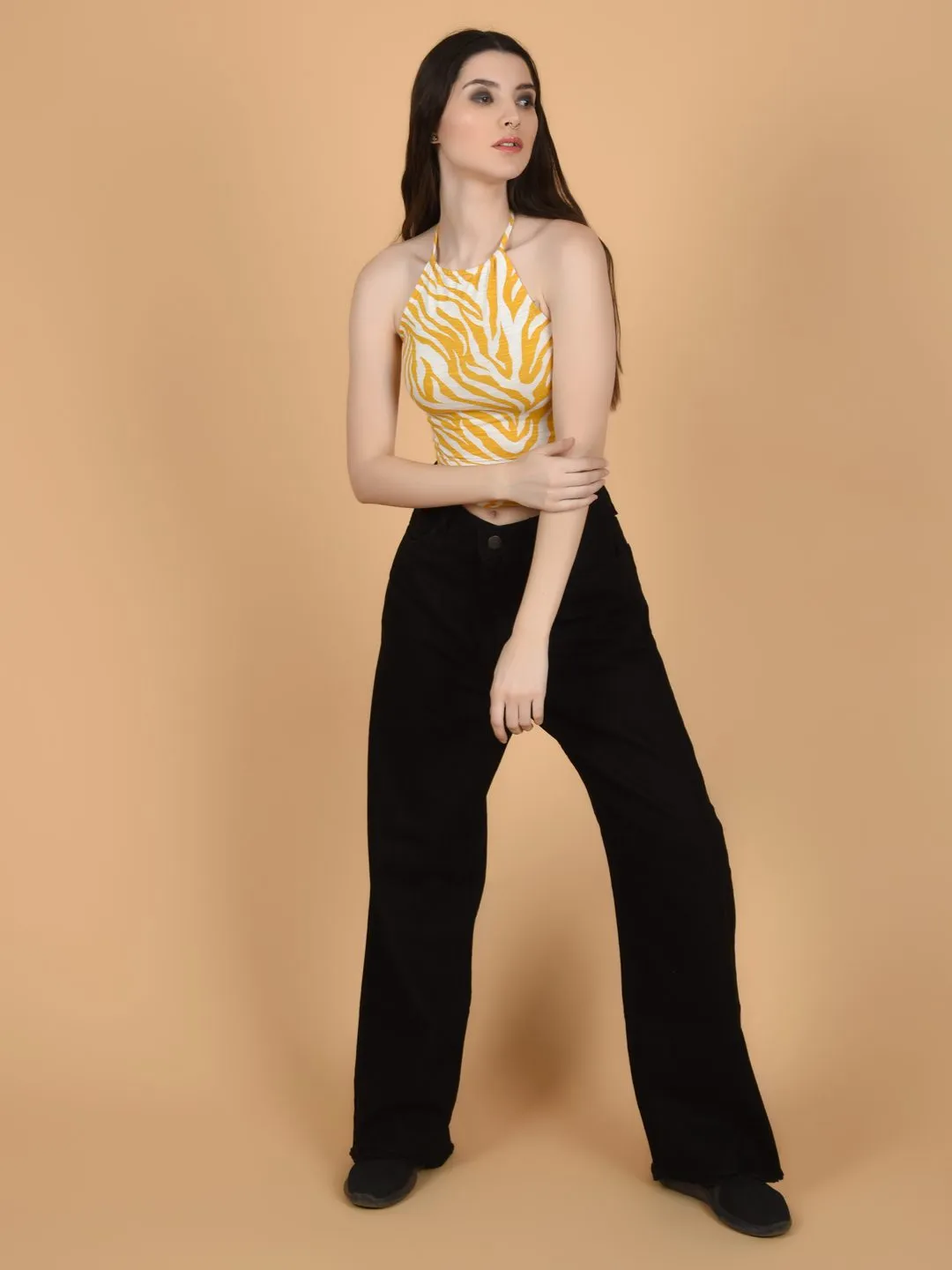 Flawless Trendy Animal Print Crop Top For Women | SANDY