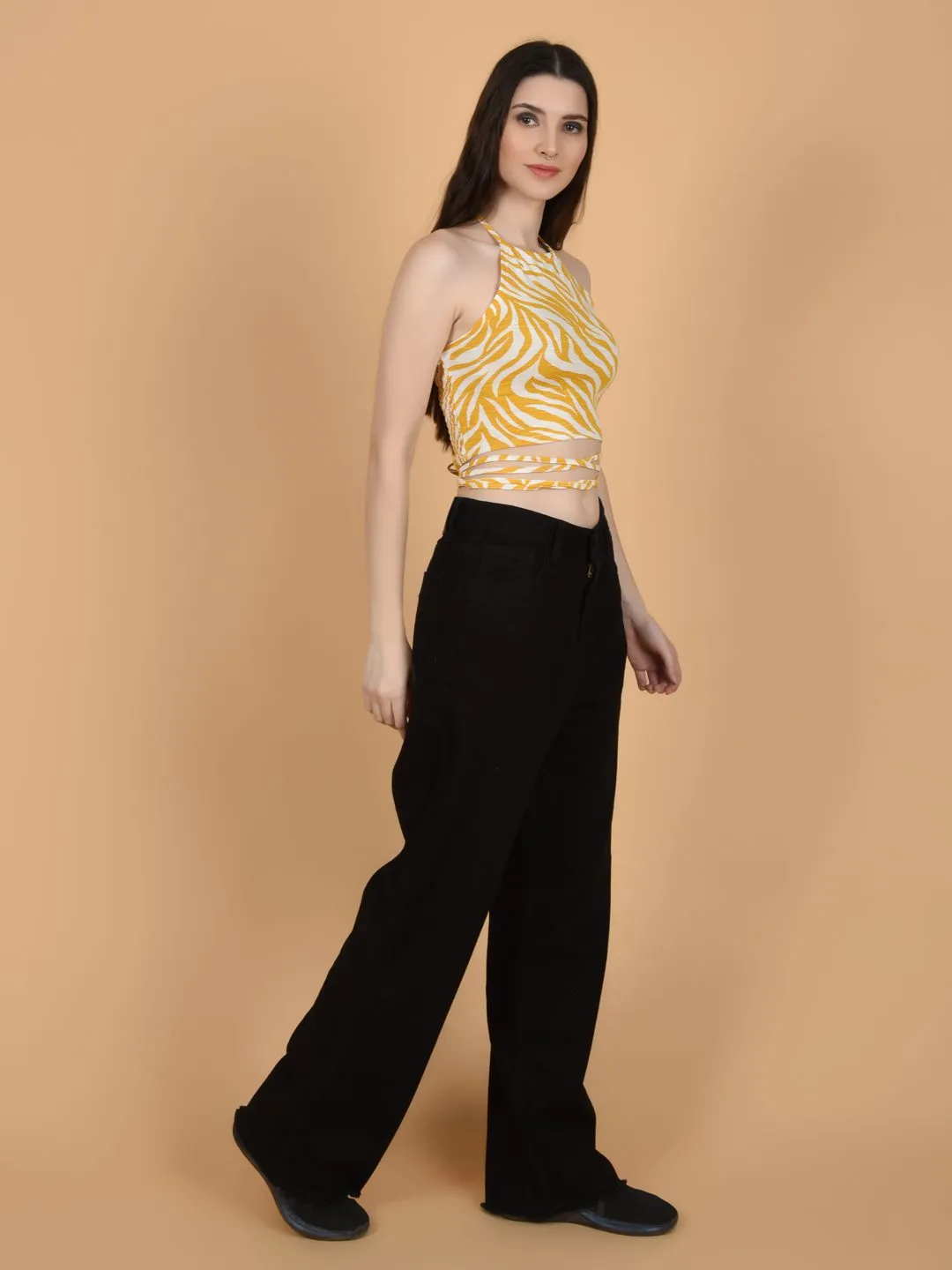 Flawless Trendy Animal Print Crop Top For Women | SANDY