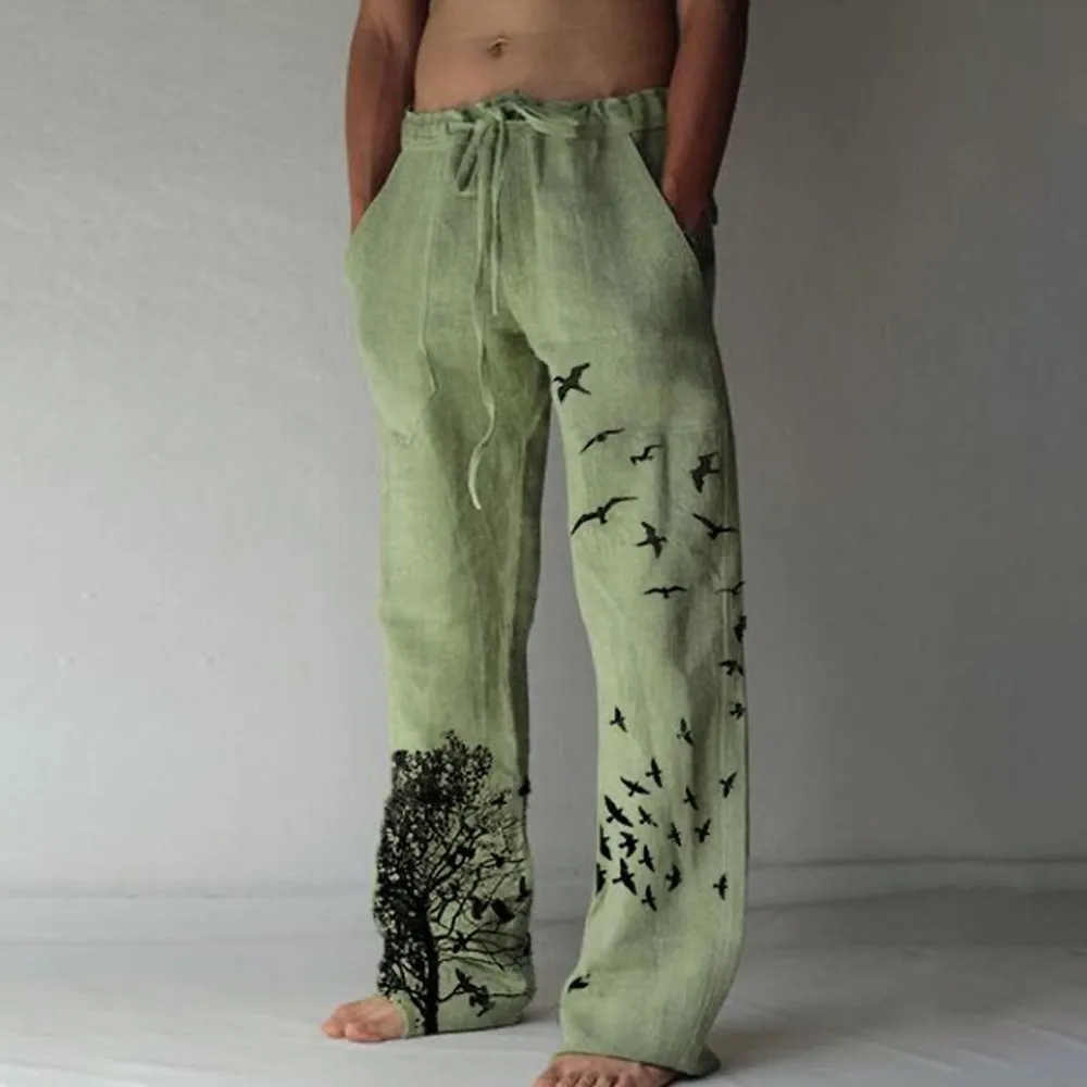 Floral Printed Drawstring Loose Pants