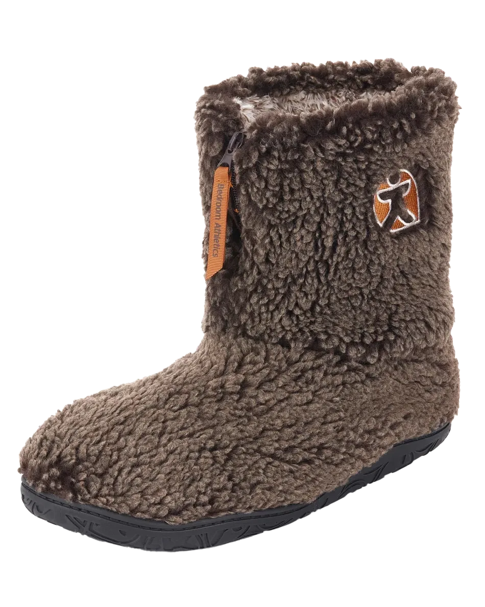 Gosling Snow Tipped Sherpa Slipper Boots in Washed Dark Chocolate