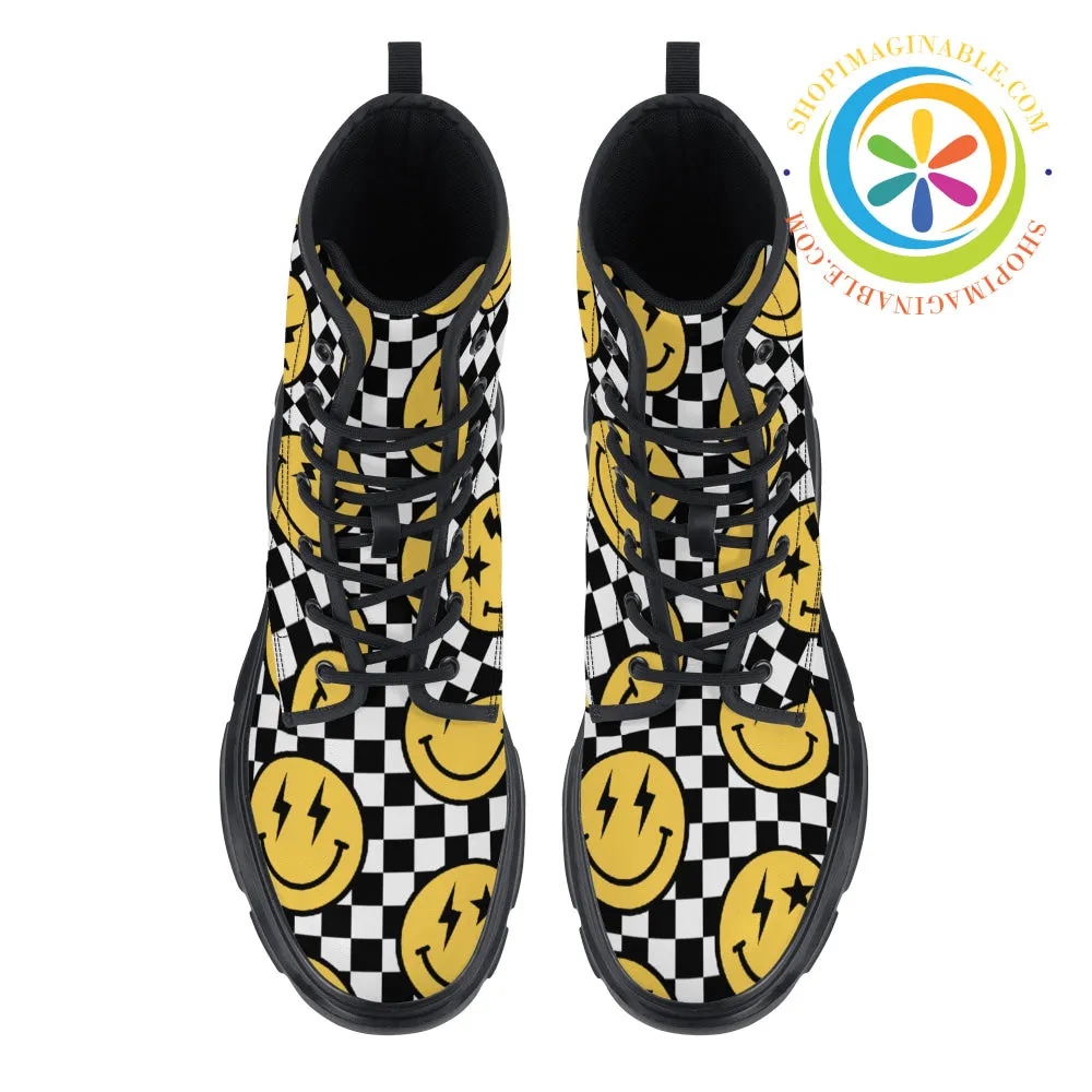 Groovy Happy Face Chunky Boots