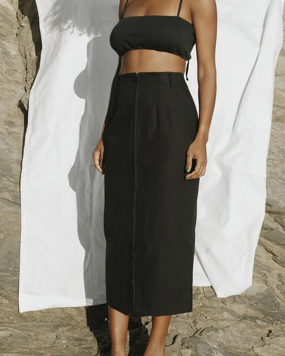 Harly Jae Zipper Skirt (Black)