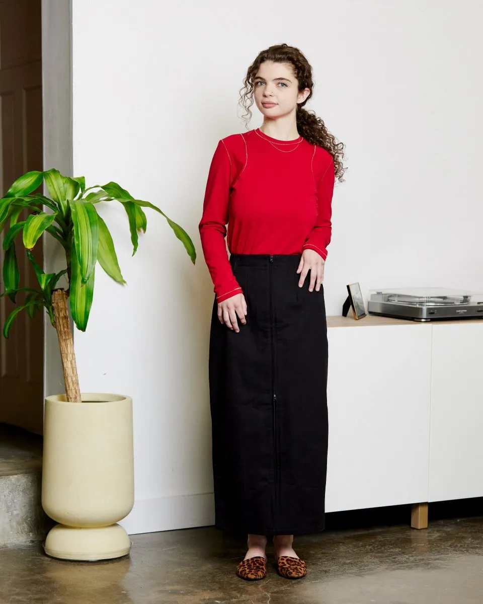 Harly Jae Zipper Skirt (Black)