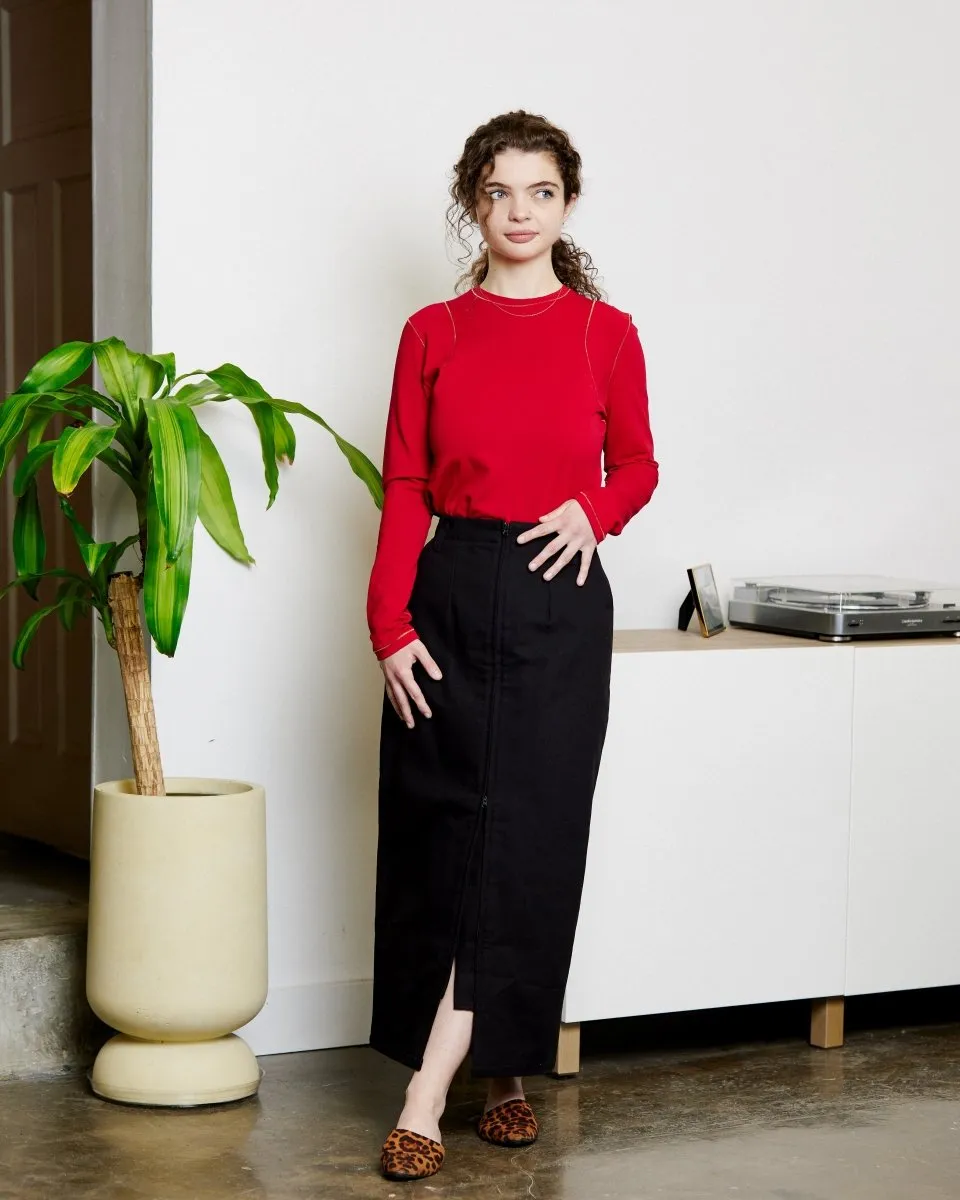 Harly Jae Zipper Skirt (Black)