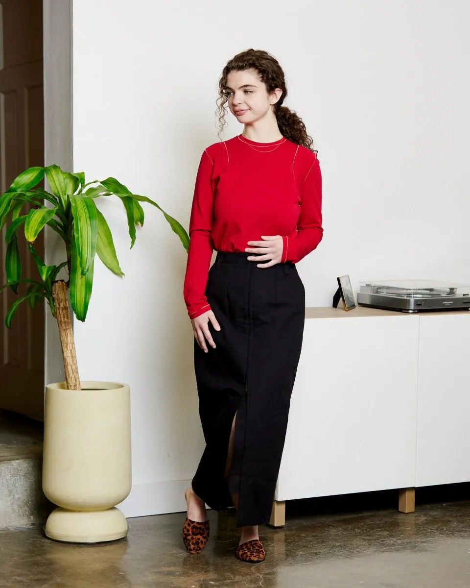Harly Jae Zipper Skirt (Black)