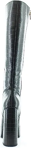 Jessica Simpson Knee High Block Heel Boots Samah Black Round Toe Platform Boots