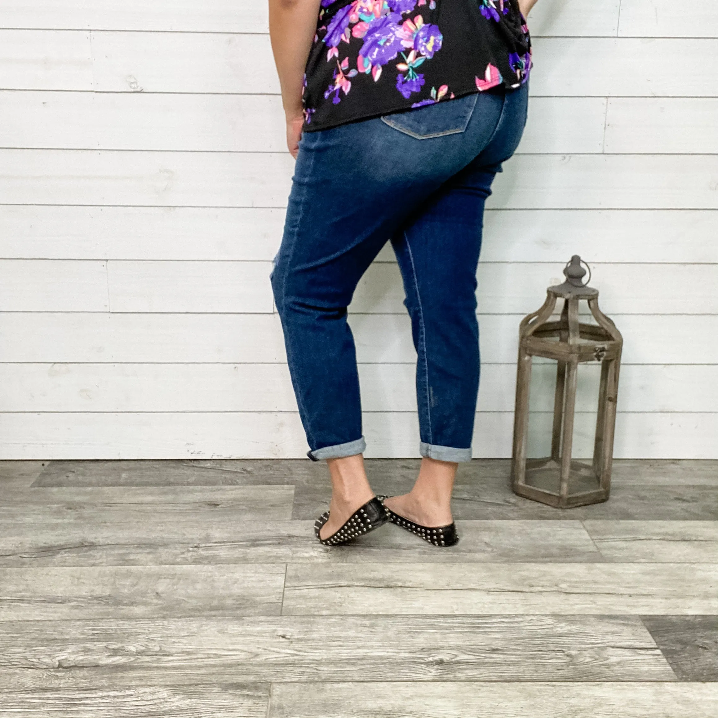 Judy Blue "Main Event" Distressed Boyfriend Jeans