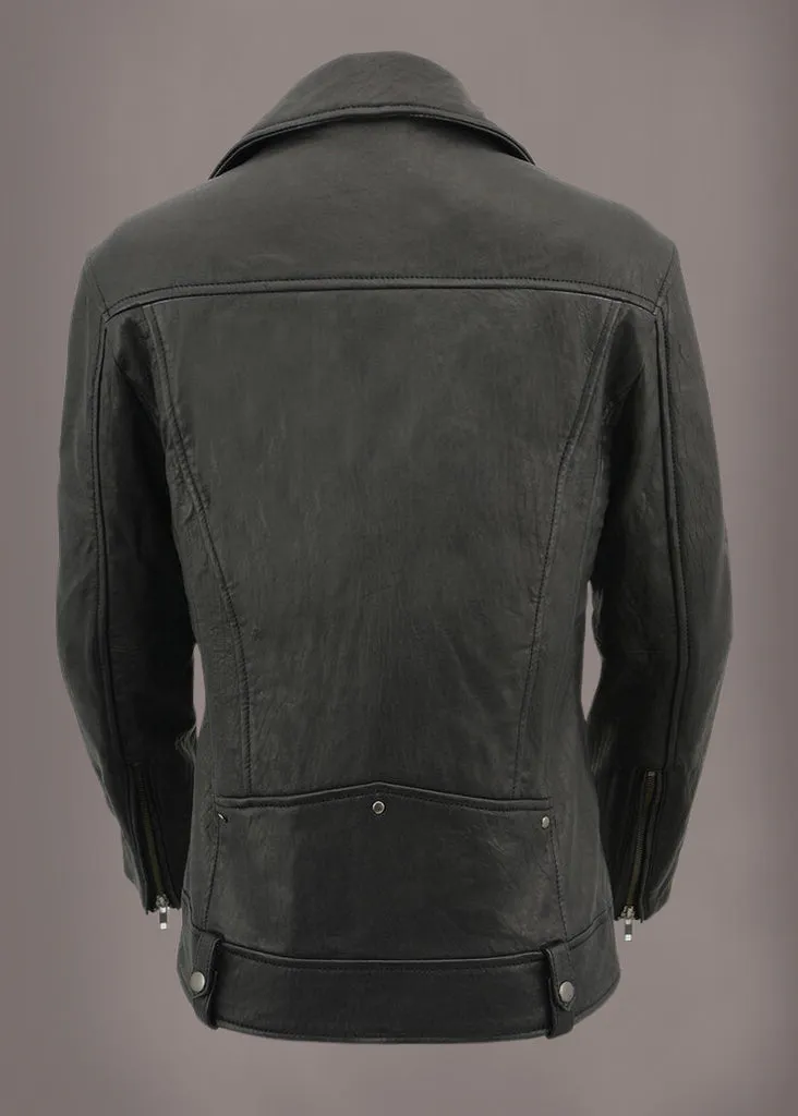 Leather Weather Premium Motorcycle Black Leather Jacket