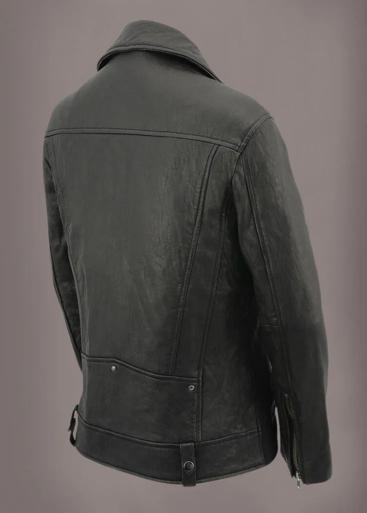 Leather Weather Premium Motorcycle Black Leather Jacket