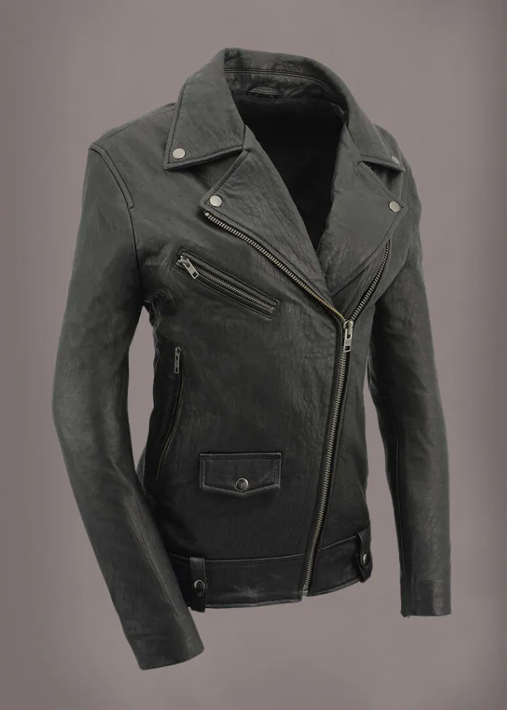 Leather Weather Premium Motorcycle Black Leather Jacket