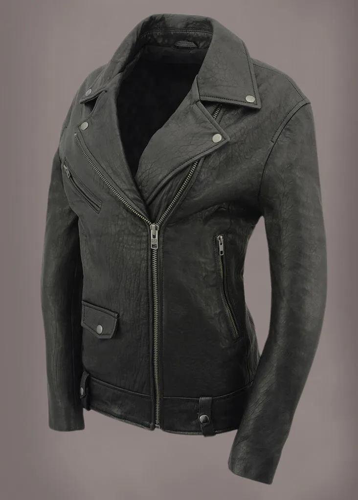 Leather Weather Premium Motorcycle Black Leather Jacket