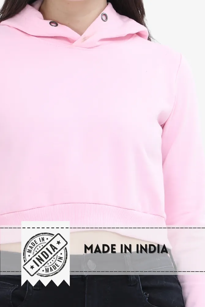 Light Pink Crop Hoodie for women