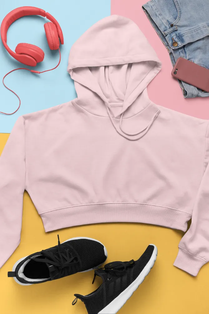 Light Pink Crop Hoodie for women