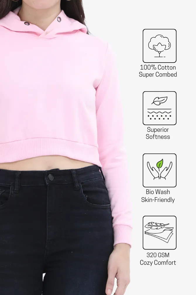 Light Pink Crop Hoodie for women