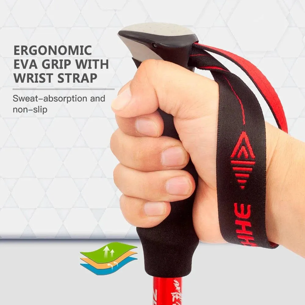 Lightweight Collapsible Trekking Pole Five-fold Walking Stick for Hiking Camping Backpacking