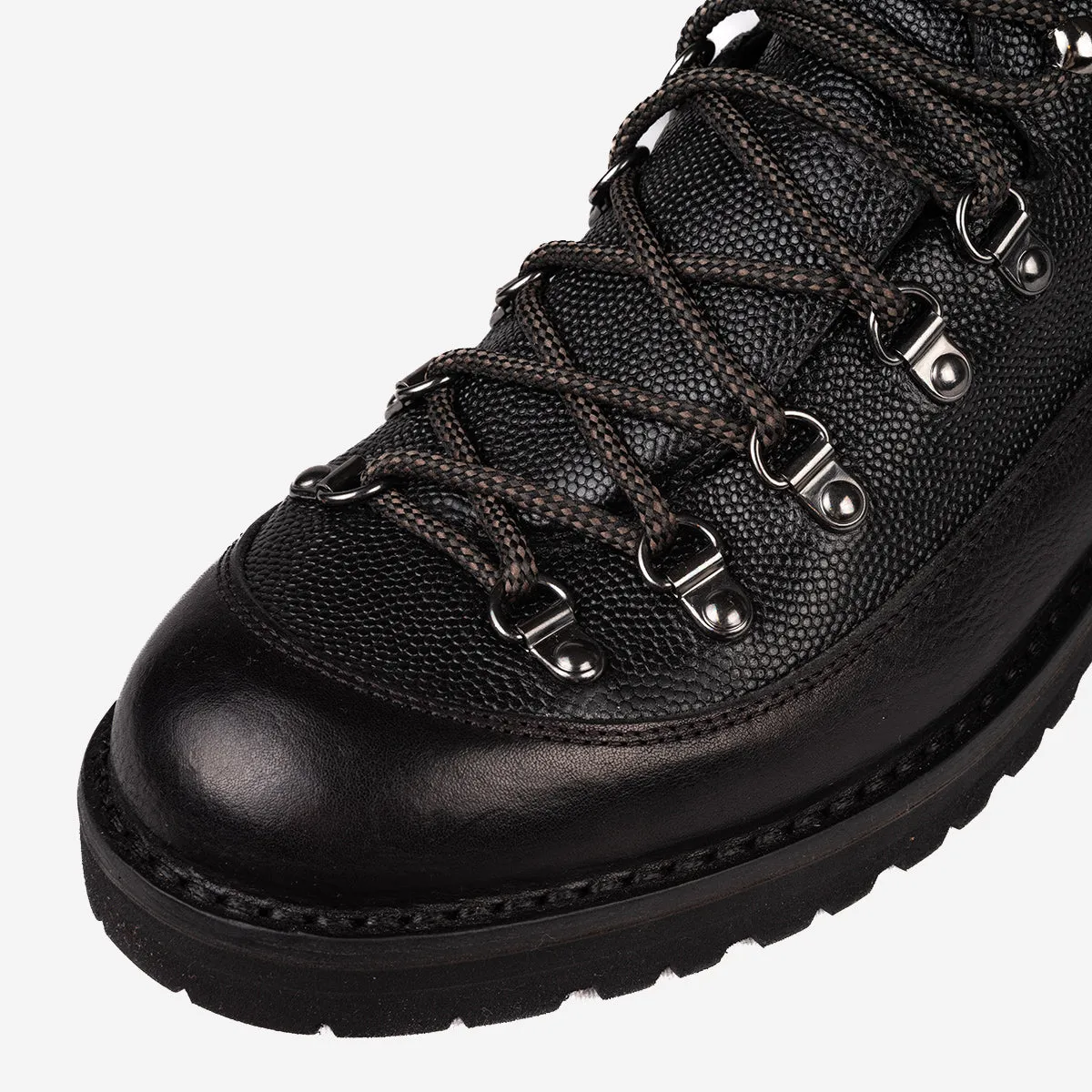 MA172 Magnifico Leather Hiking Boots - Pebbled Black/Black