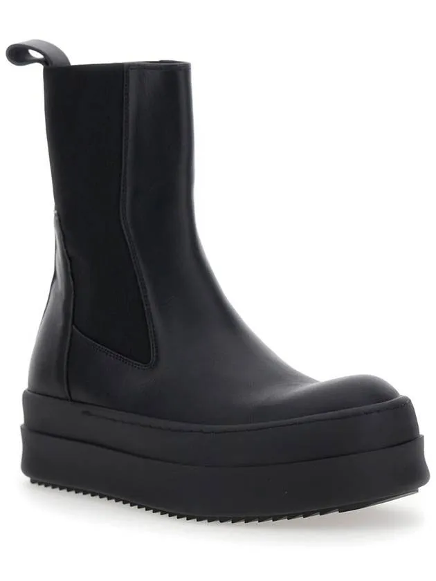 'Mega Bumper' Black Boots With Chunky Sole In Leather Woman