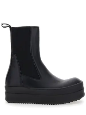 'Mega Bumper' Black Boots With Chunky Sole In Leather Woman