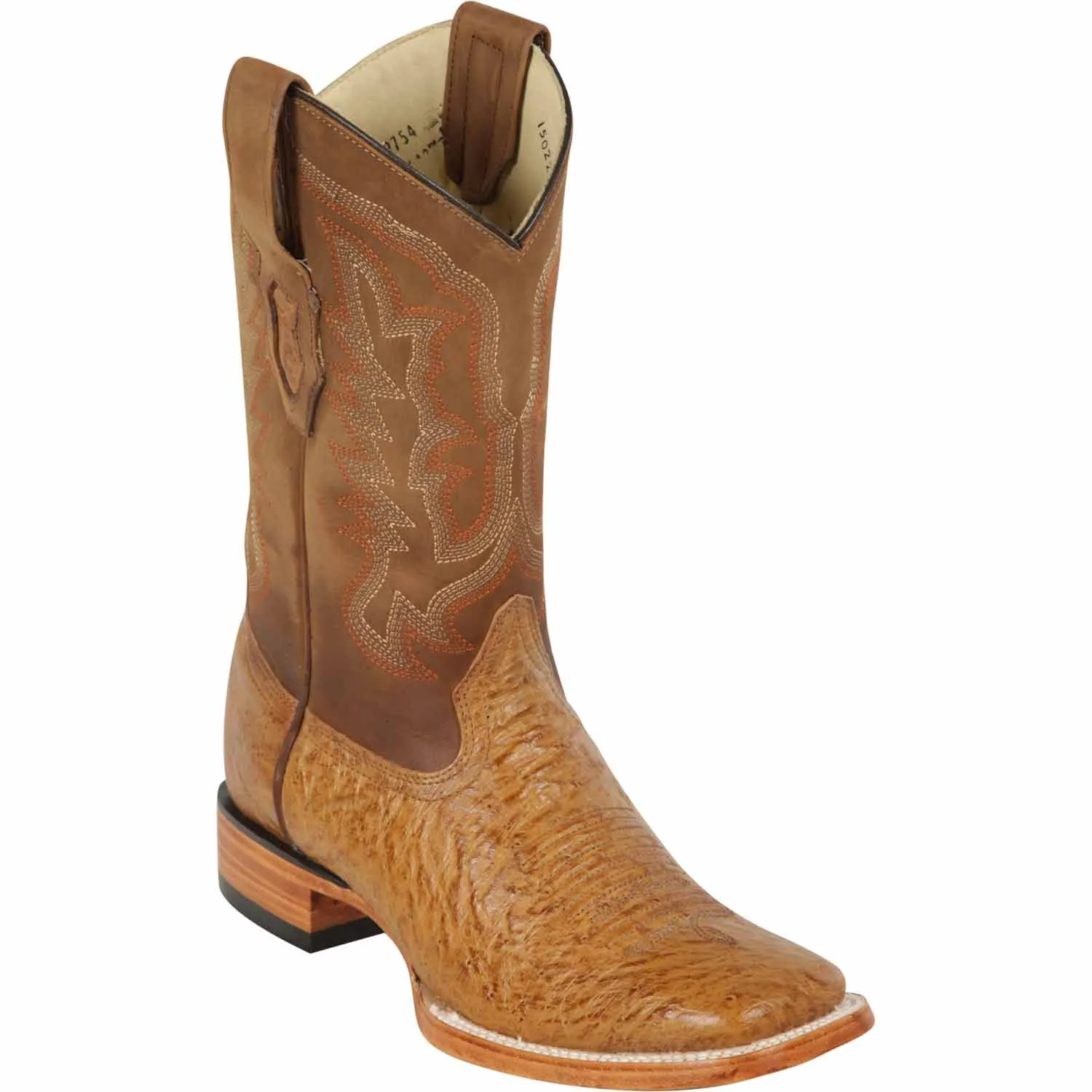 Men's Los Altos Smooth Ostrich Wide Square Toe Boots 82797-B