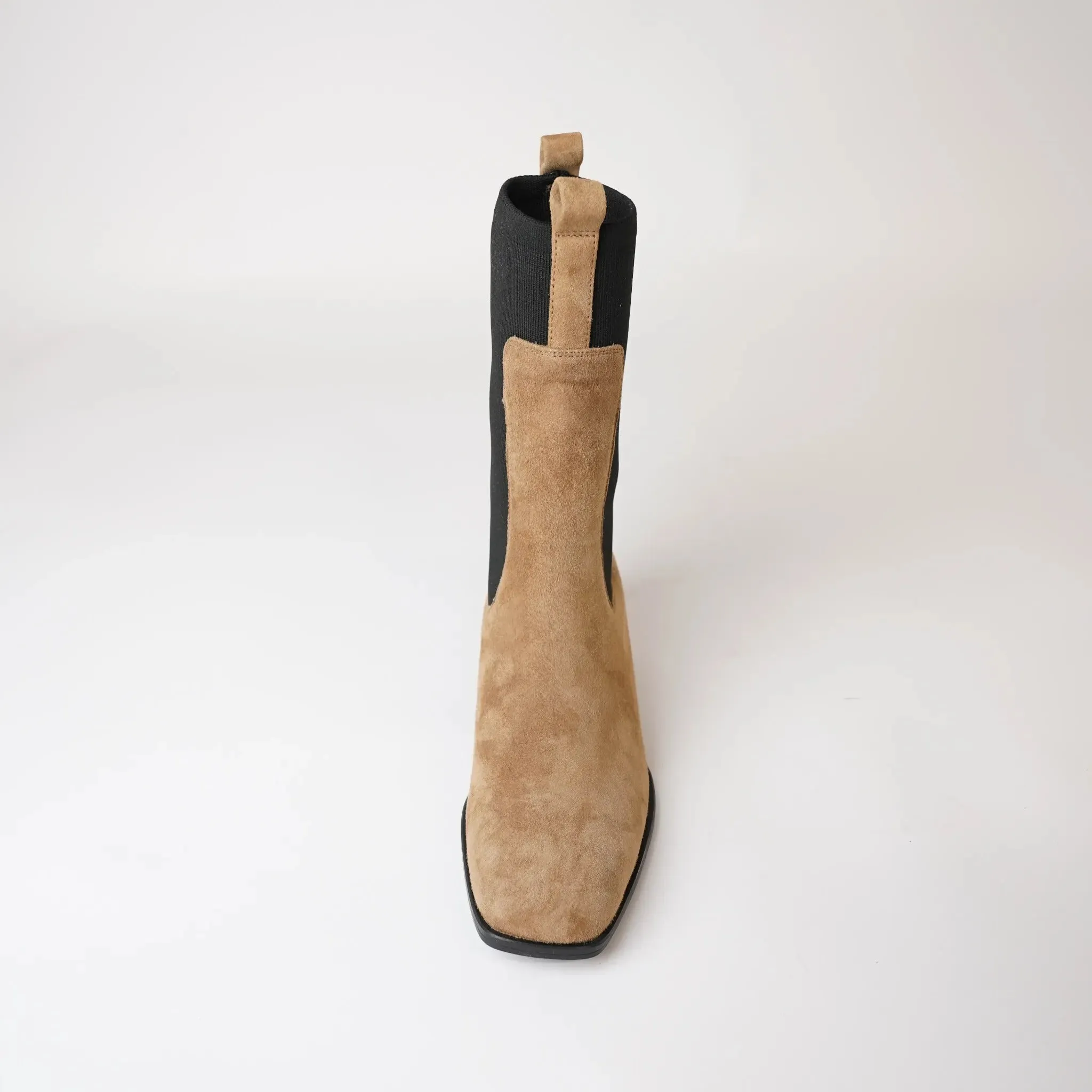 Mieres Dark Camel Suede Boots